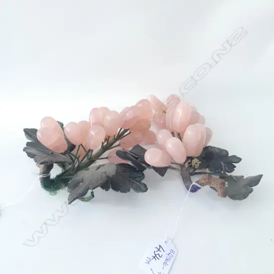 TWO BUNCHES ROSE QUARTZ/JADE TABLE DECORATION GRAPES