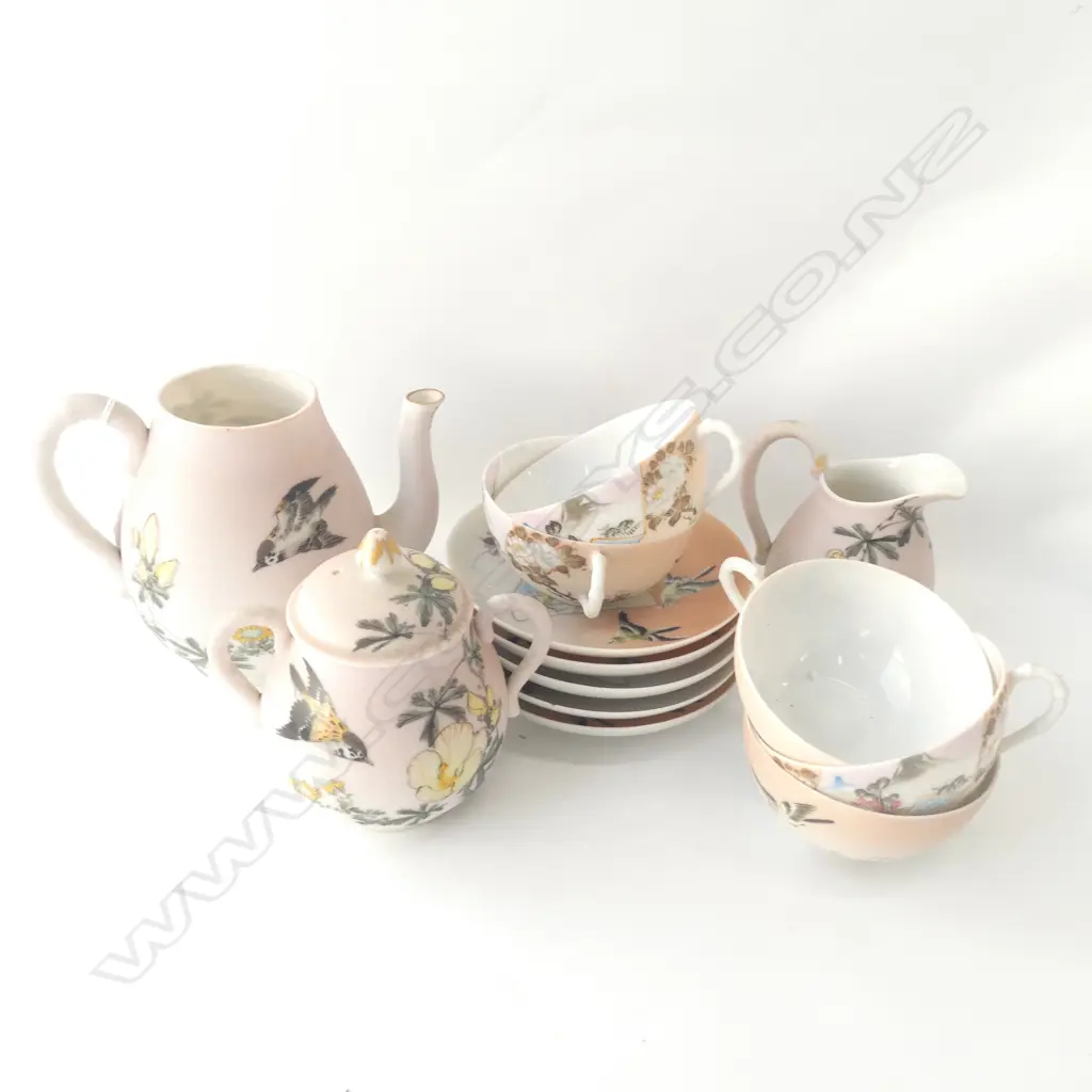 13 PCE SATSUMA TEA SET LID MISSING  Image 1++