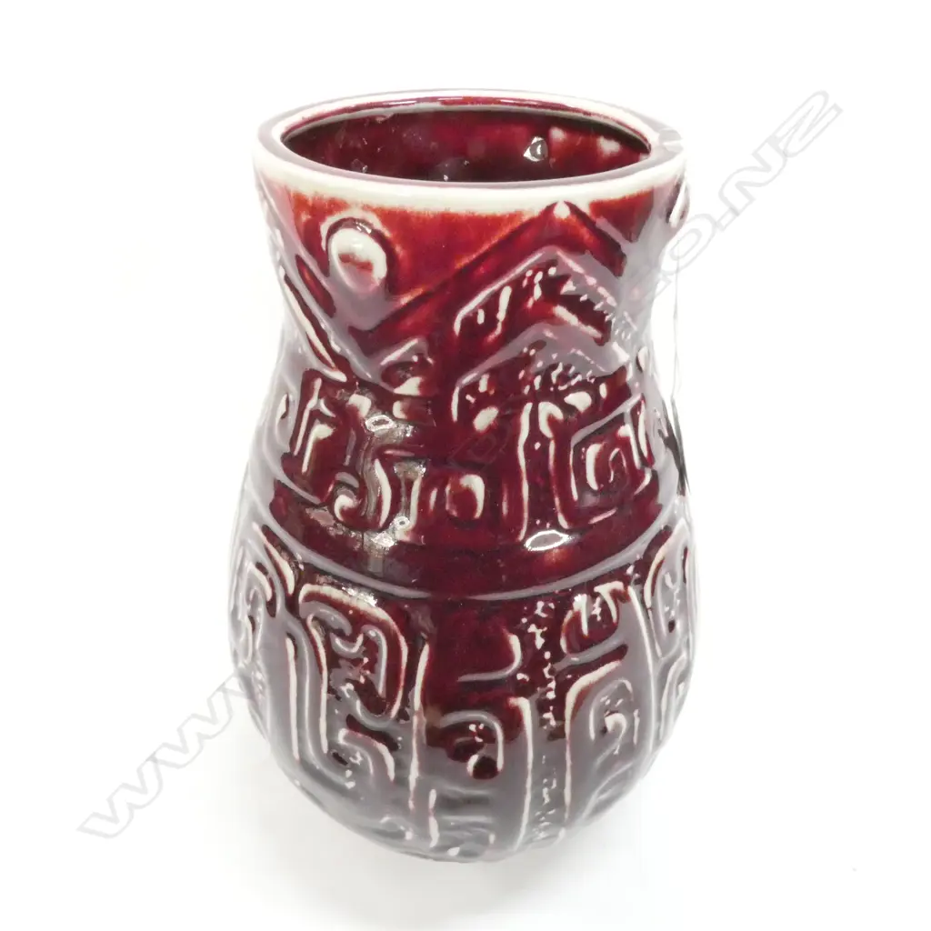 CHINESE POTTERY VASE OXBLOOD COLOURING H.290mm AF Image 1++