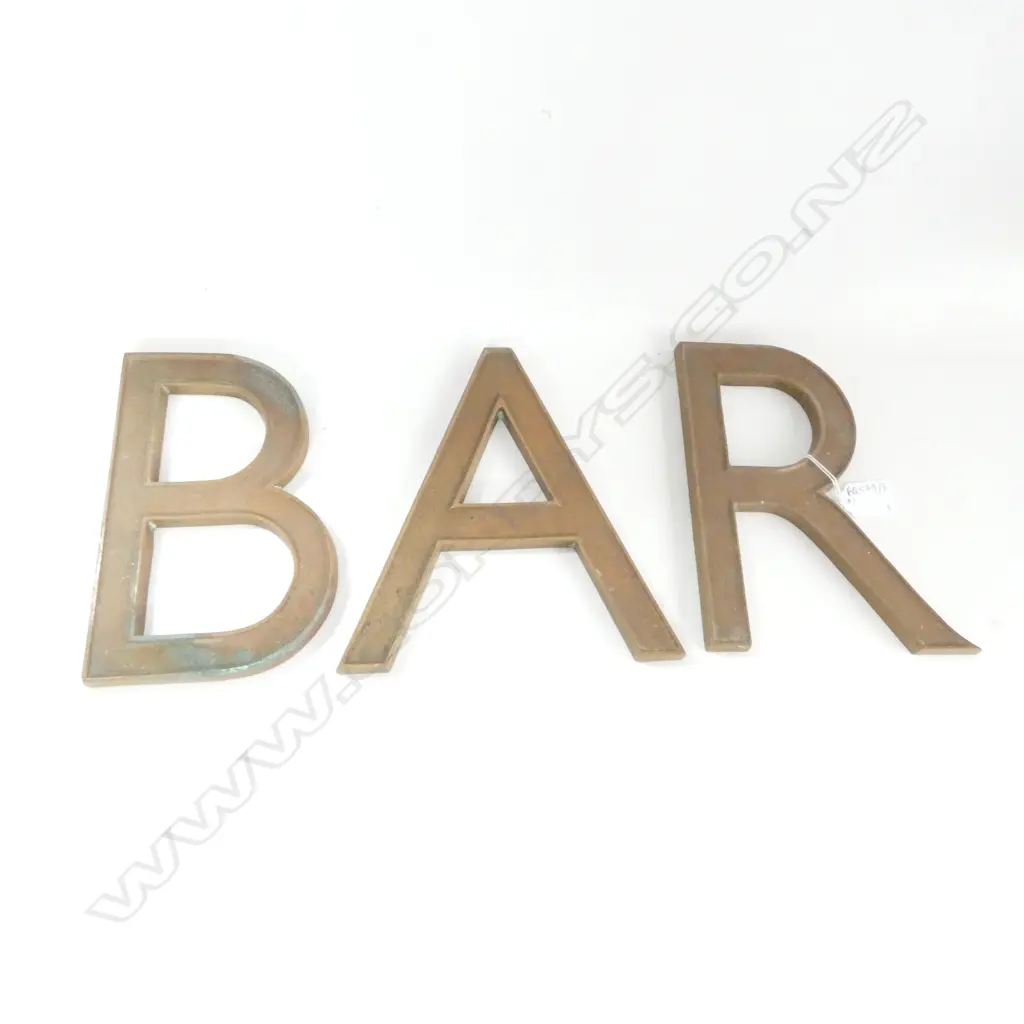 'BAR' BRASS LETTERING H. 210MM Image 1++