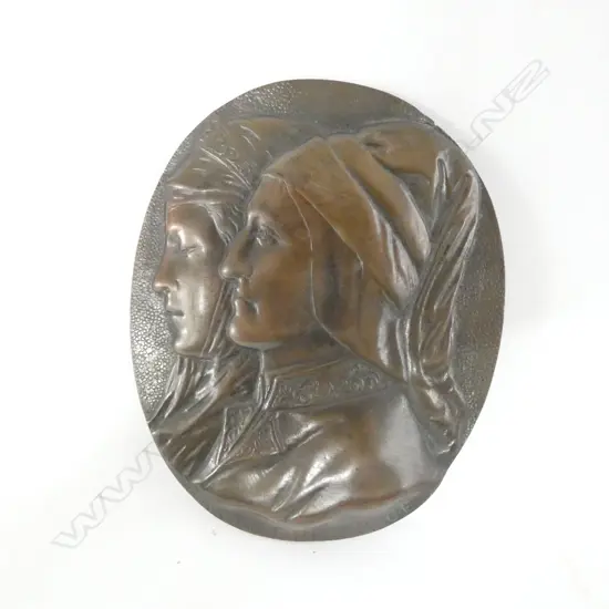 OLD DANTE BRONZE PLAQUE 130 X 105mm