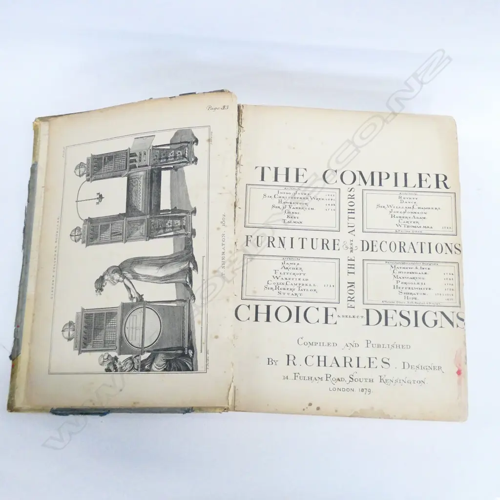 VOLUME 'THE COMPILER FURNITURE & DECORATORS CHOICE & SELECT DESIGNS' BY R CHARLES c.1879 Image 1++