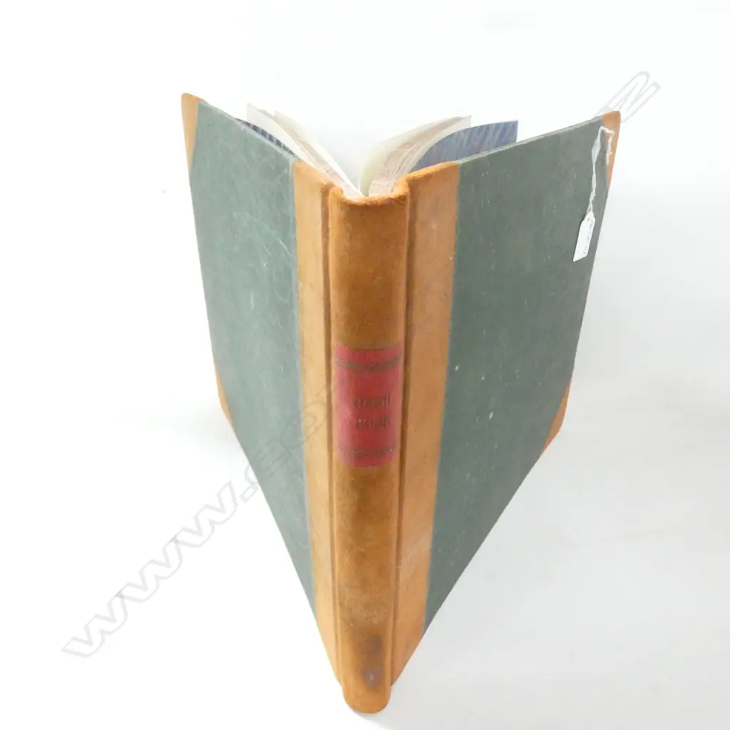 EARLY 20THC 'CASH BOOK' LEATHER BOUND SPINE & CORNERS 355X300mm Image 1++