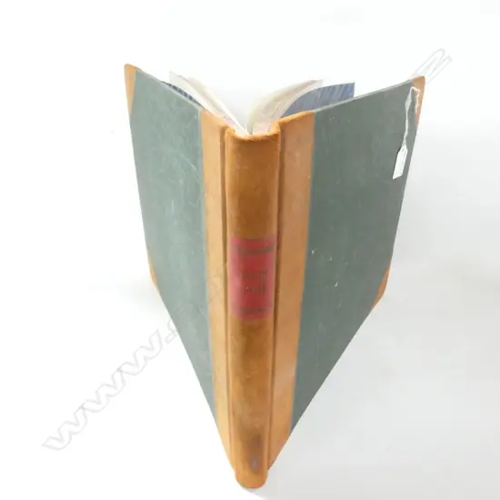 EARLY 20THC 'CASH BOOK' LEATHER BOUND SPINE & CORNERS 355X300mm