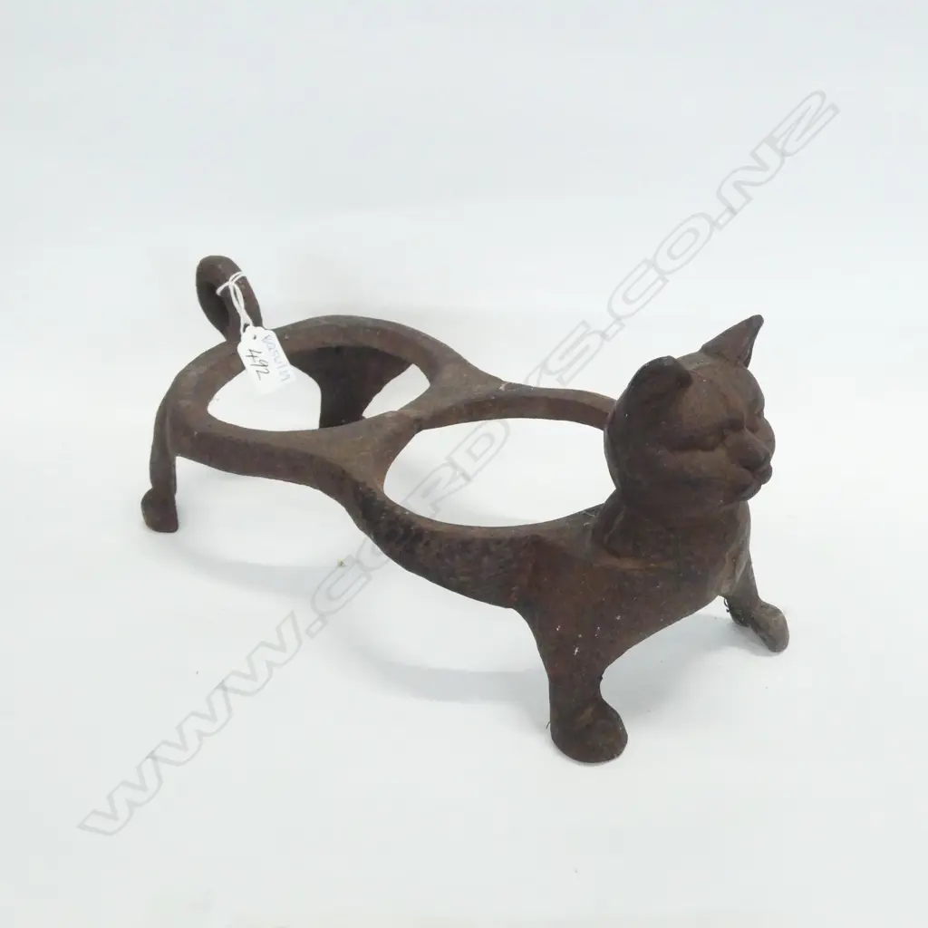 CAST IRON CAT POT PLANT HOLDER L. 400MM Image 1++