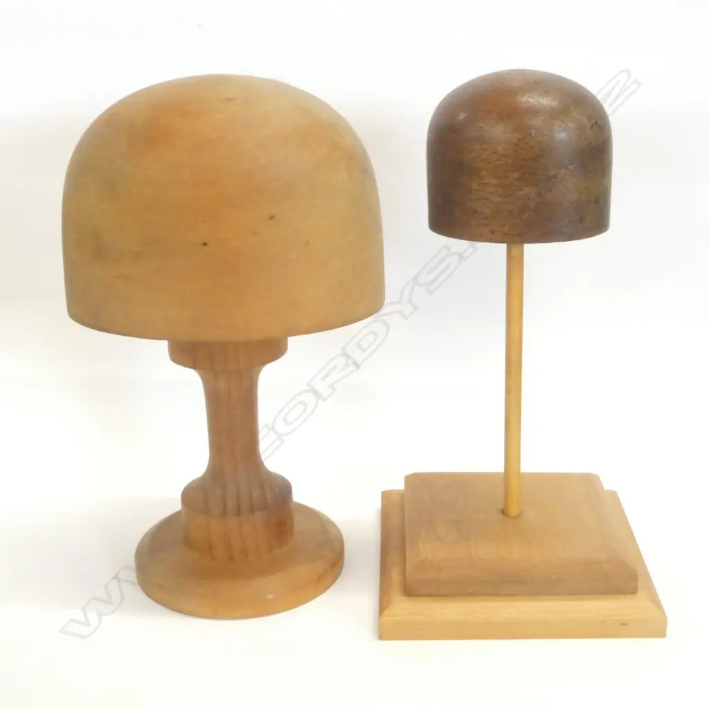 2 OLD WOODEN HAT BLOCKS Image 1++