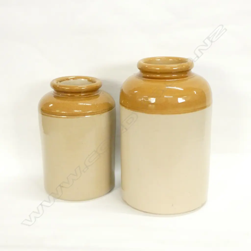 TWO STONEWARE CROCKS  Image 1++