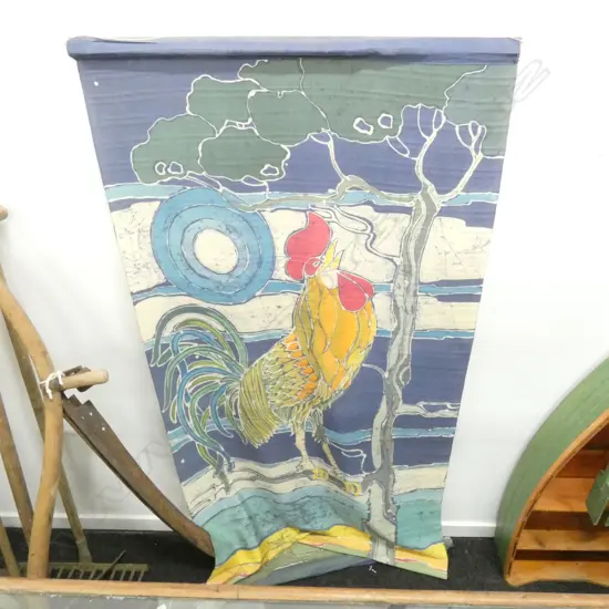 LARGE BATIK HANGING OF A ROOSTER H 1740 MM