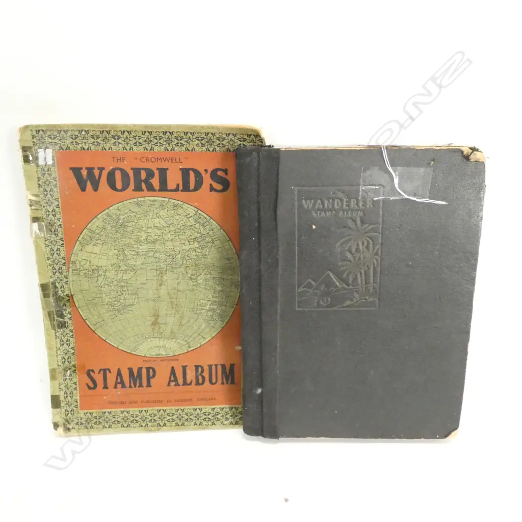 2 VINTAGE STAMP ALBUMS  Image 1++