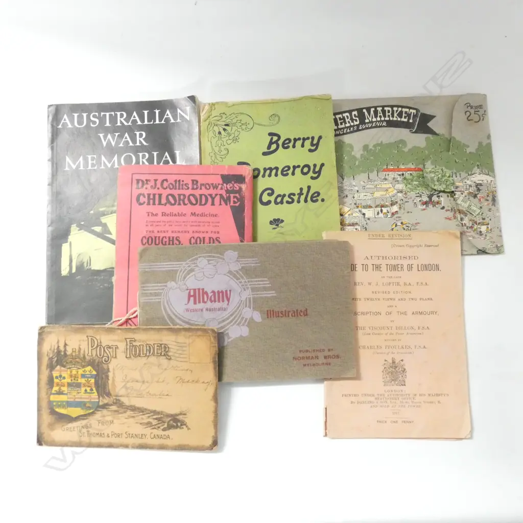 TOURIST GUIDEBOOKS, ANTIQUE AND VINTAGE, 1. ATLAS AND GUIDE TO LONDON; 2. AUSTRALIAN WAR MEMORIAL; 3. TOWER OF LONDON; 4 Image 1++