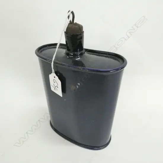 WW1 NAVAL ENAMELED DRINKS CANTEEN WITH ORIGINAL STOPPER