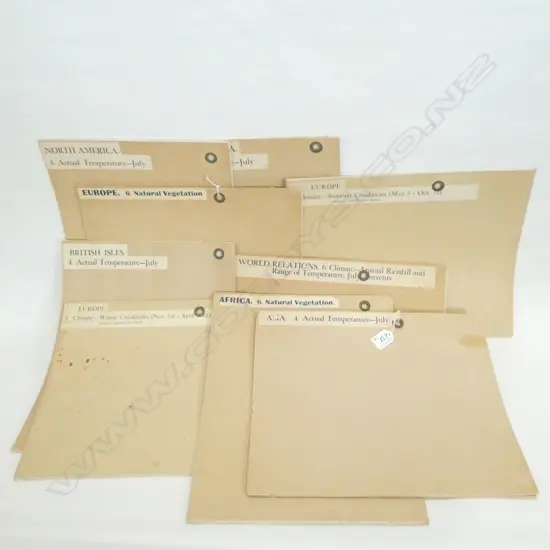 9 VINTAGE PAPER ON CANVAS MAPS