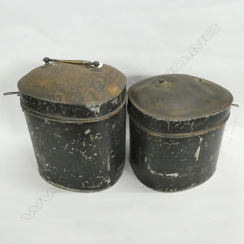 2 ANTIQUE LAWYERS WIG TINS  Image 1++