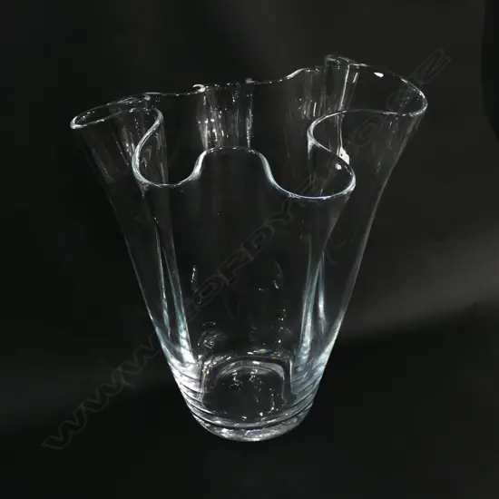 HANDMADE POLISH GLASS VASE WRZESNIAK H. 375MM