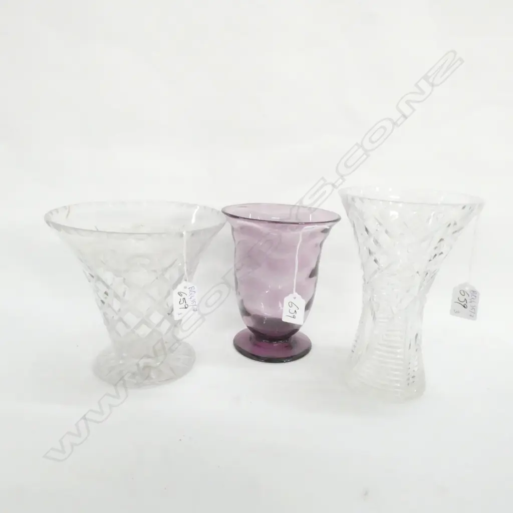 3 GLASS VASES H. 205MM Image 1++