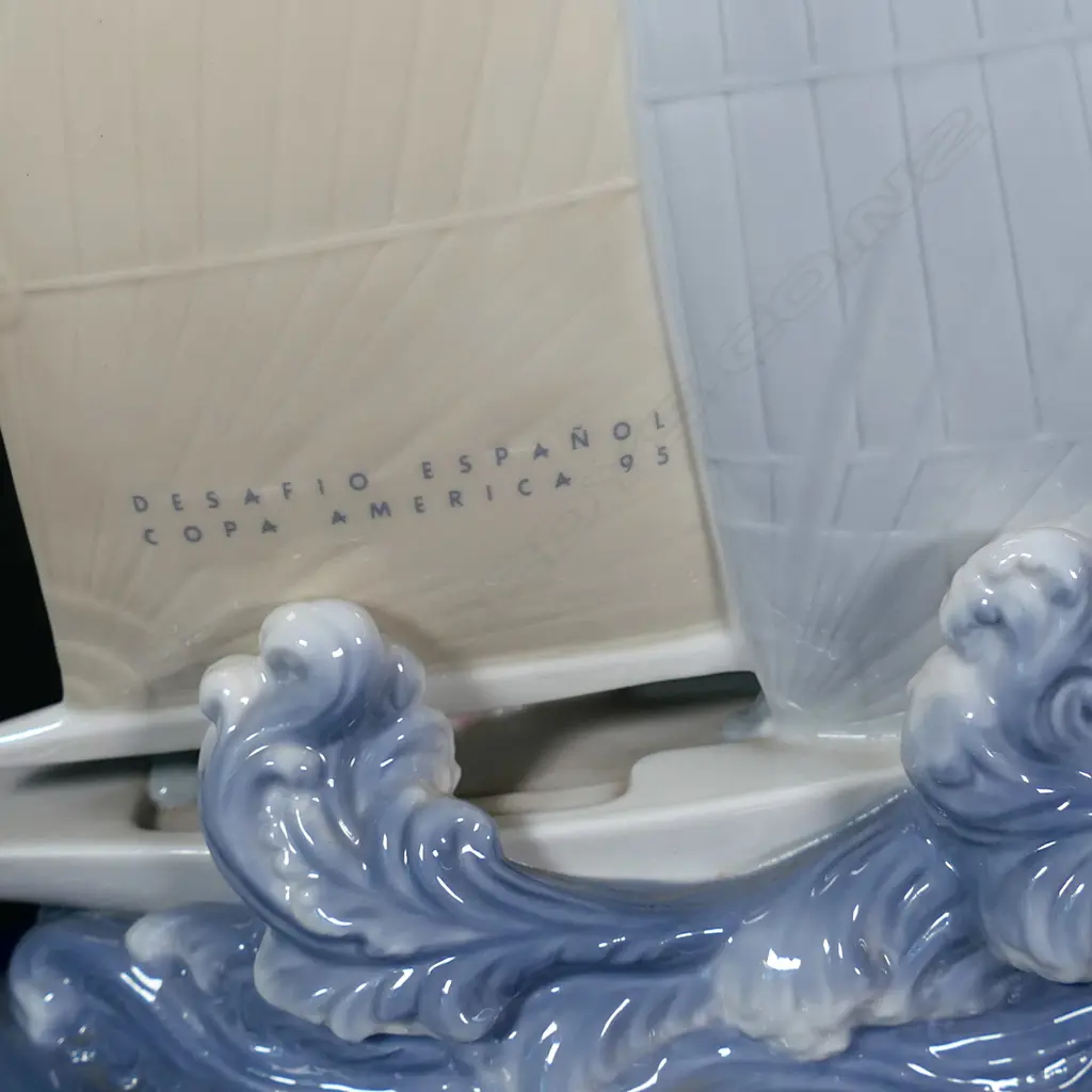 A Lladro porcelain yacht sculpture Image 1++