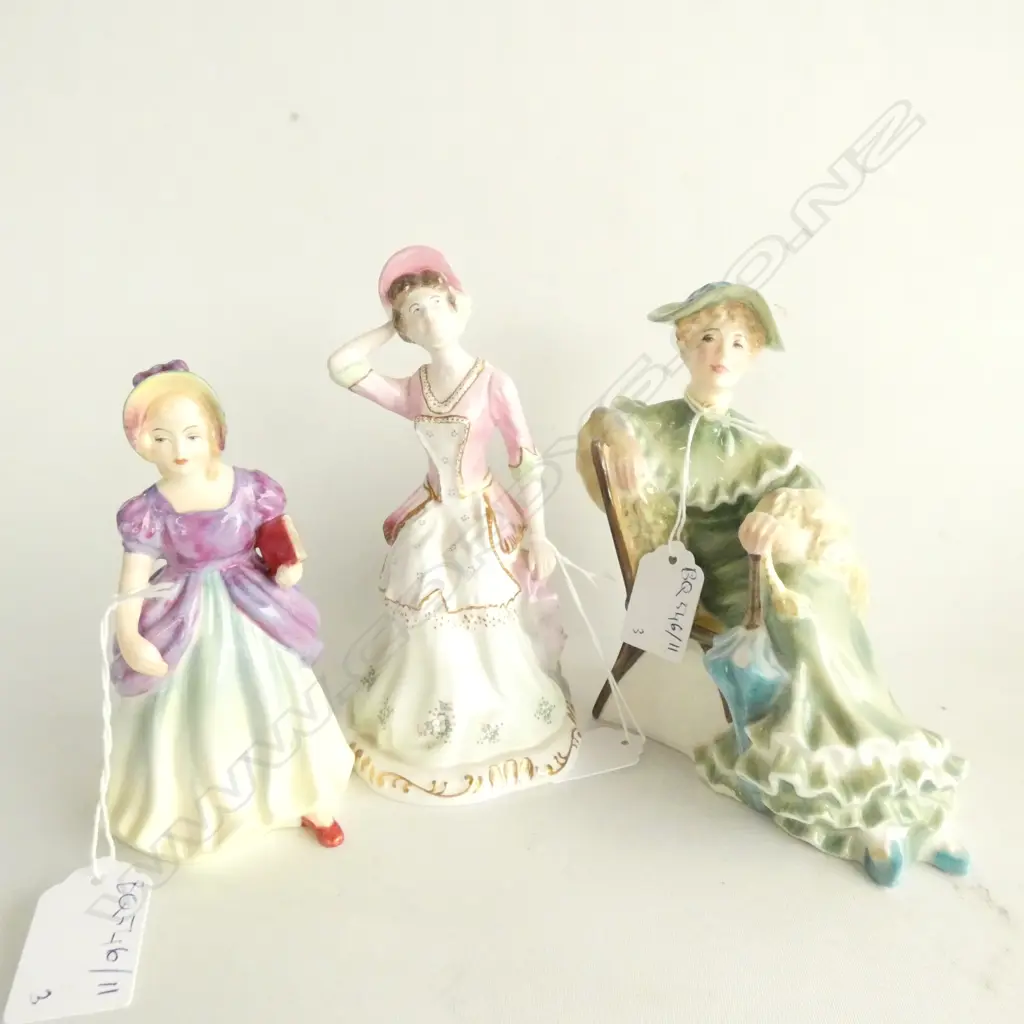 3 FIGURINES; R/DOULTON 'ASCOT', PARAGON 'MISS PAMELA' & R/CROWN DERBY 'VANITY' Image 1++