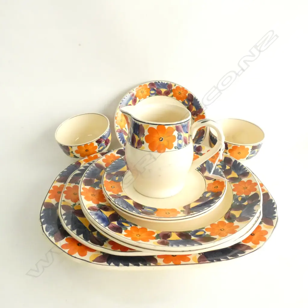 11 X PIECES OF HANDPAINTED ADAMS “BROCADE" PORCELAIN  Image 1++