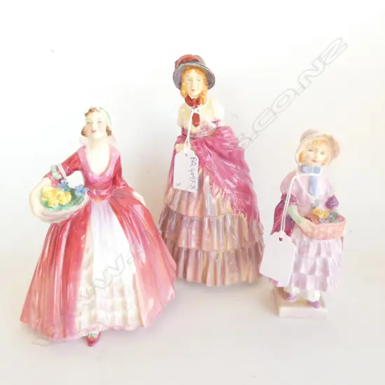 3 ROYAL DOULTON FIGURES; 'VICTORIAN LADY' H. 190MM, 'JANET' & 'GRETA' 