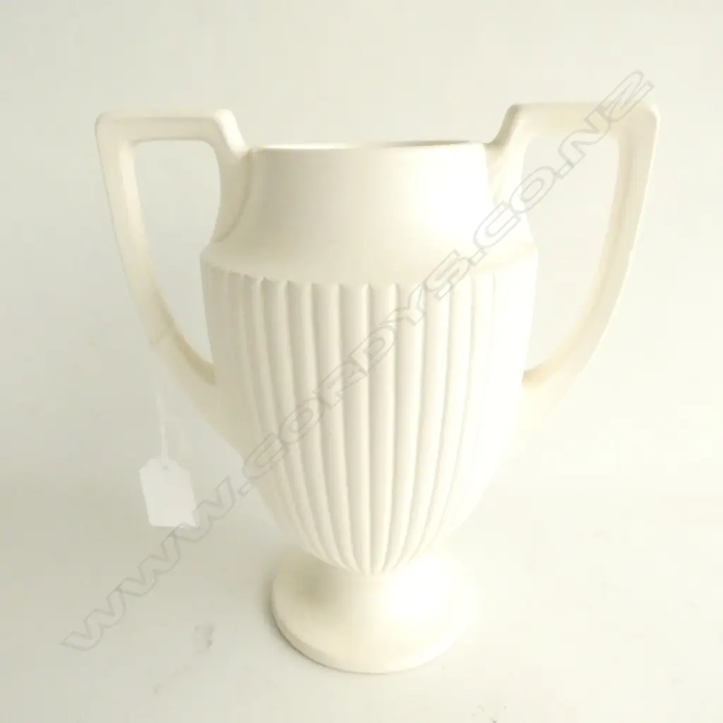 CROWN LYNN WHITE FLAIR ART POTTERY ART NOUVEAU STYLE VASE #363 H. 215MM Image 1++