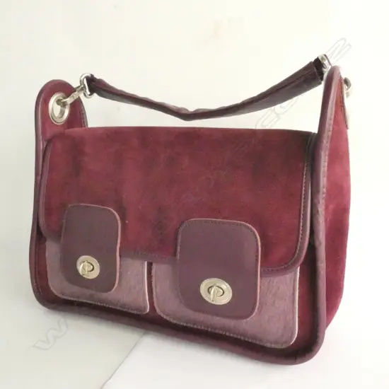 FRENCH LOUISON PARIS PURLE SUEDE HANDBAG L. 300MM