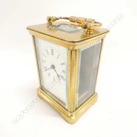 CARRIAGE CLOCK, W E GREY (WITH KEY)