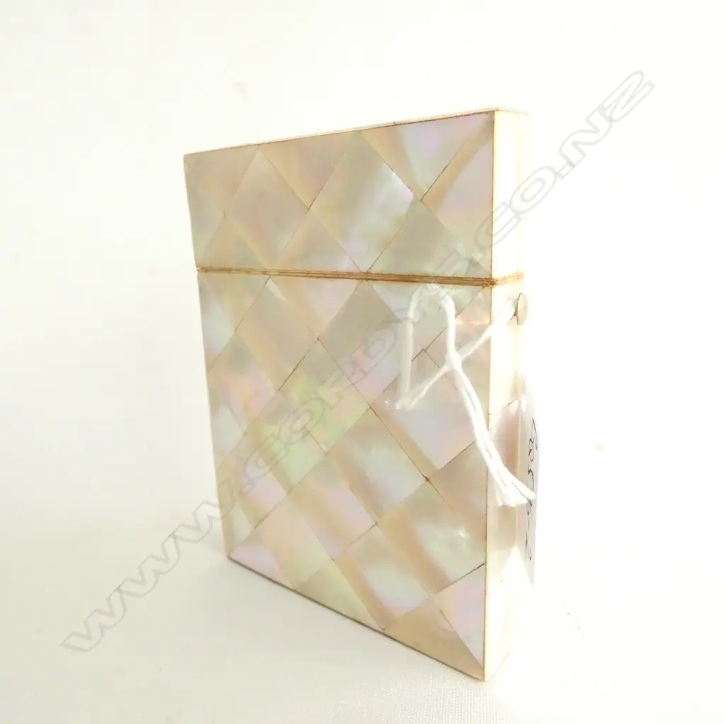 VICTORIAN MOP INLAY CARD CASE IVORY TRIM Image 1++