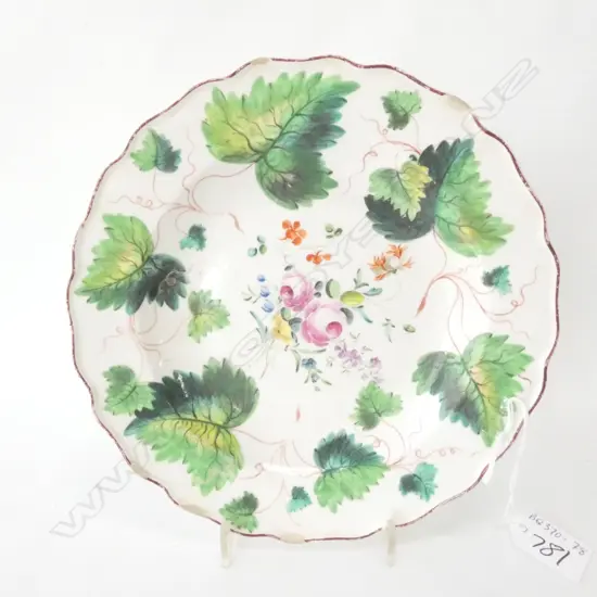 CHELSEA DERBY PLATE, CROWN PAINTED MARK C1780 DIA. 220MM