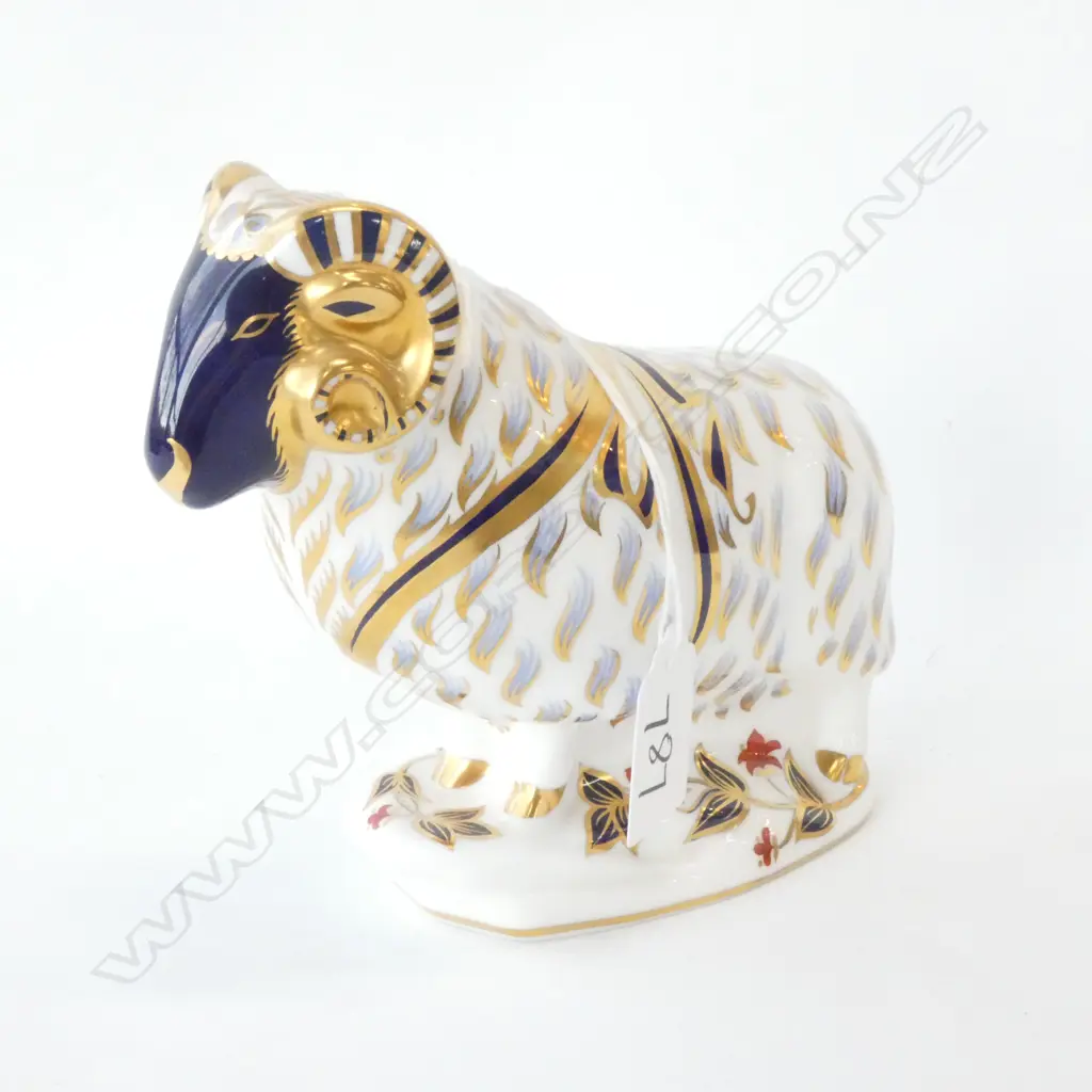 ROYAL CROWN DERBY RAM PAPERWEIGHT L 160 MM C 1970/80 Image 1++