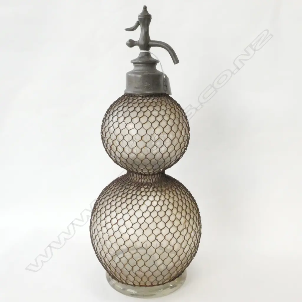 VINTAGE FRENCH SELTZER BOTTLE DOUBLE GOURD FORM H. 480MM Image 1++
