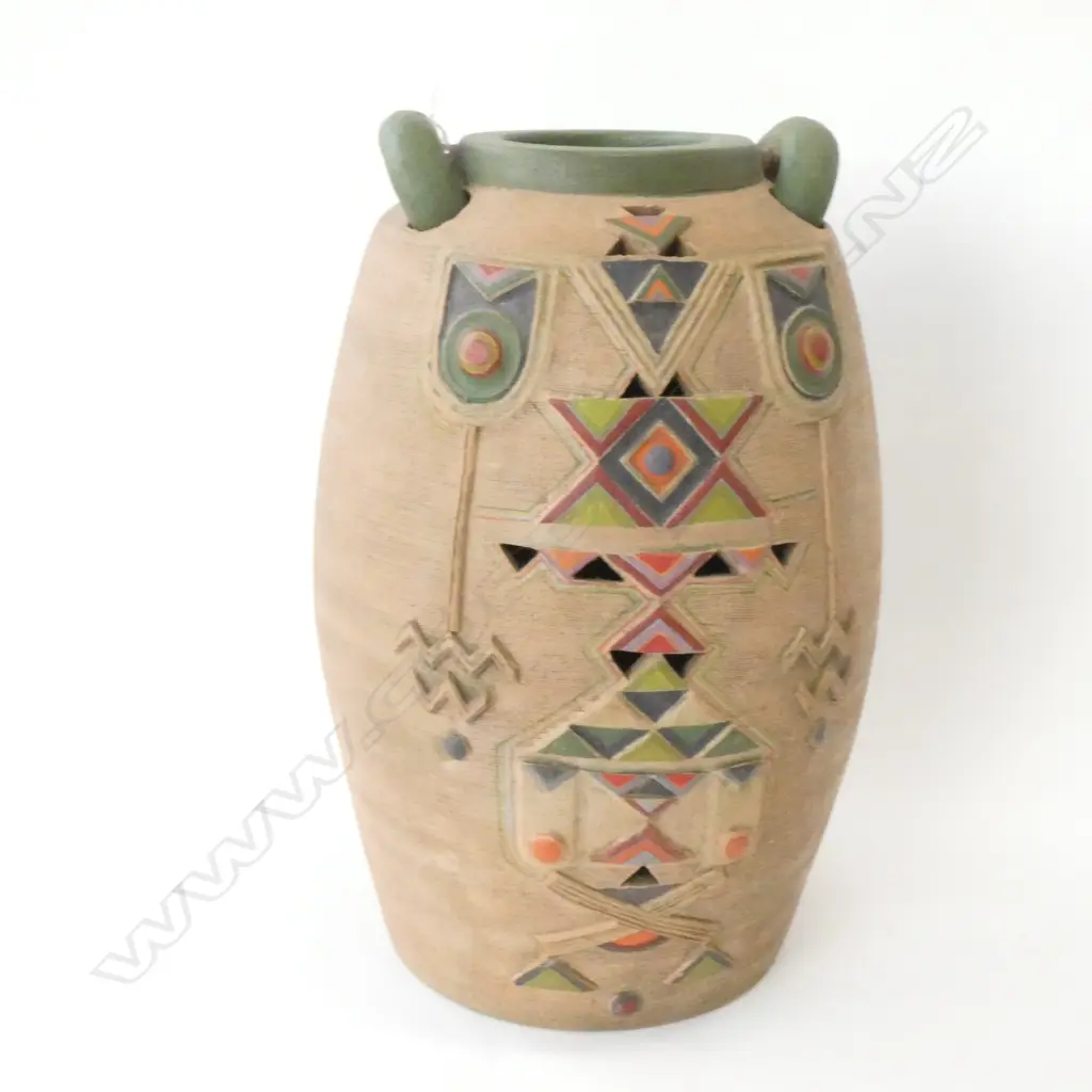 GEOMETRIC DESIGN AMPHORA VASE H. 350MM Image 1++