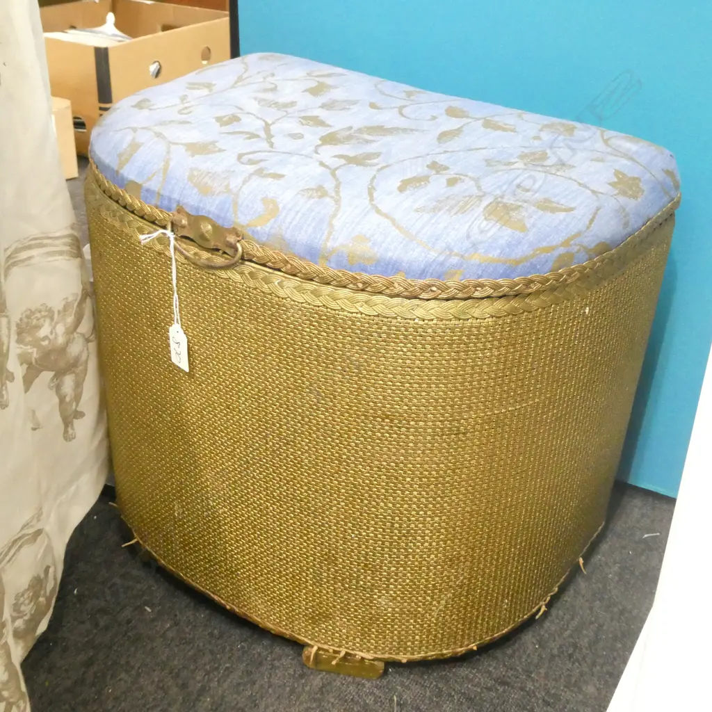 GOLD PAINTED VINTAGE LAUNDRY HAMPER H. 420MM Image 1++