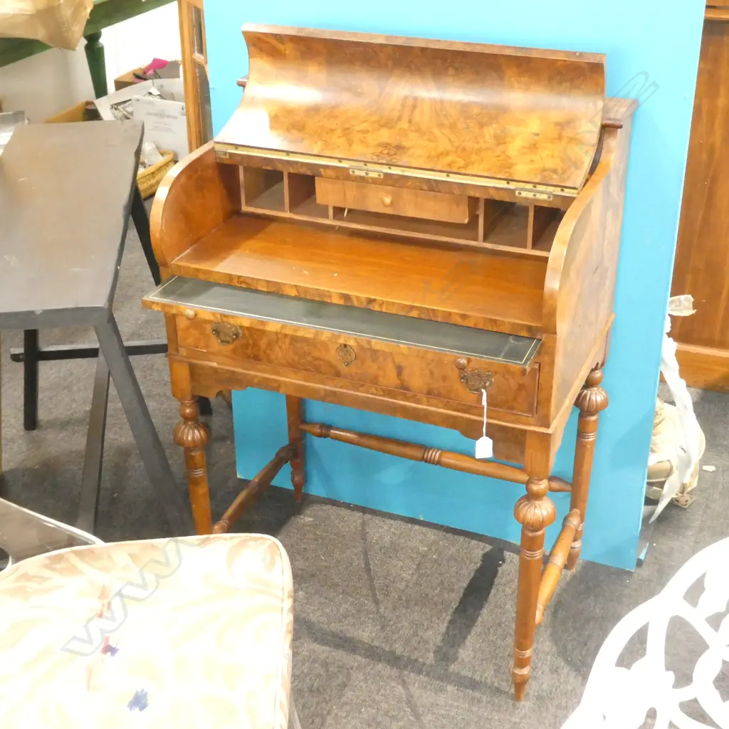 REPRODUCTION BURR VANEER SECRETAIRE H. 940MM Image 1++