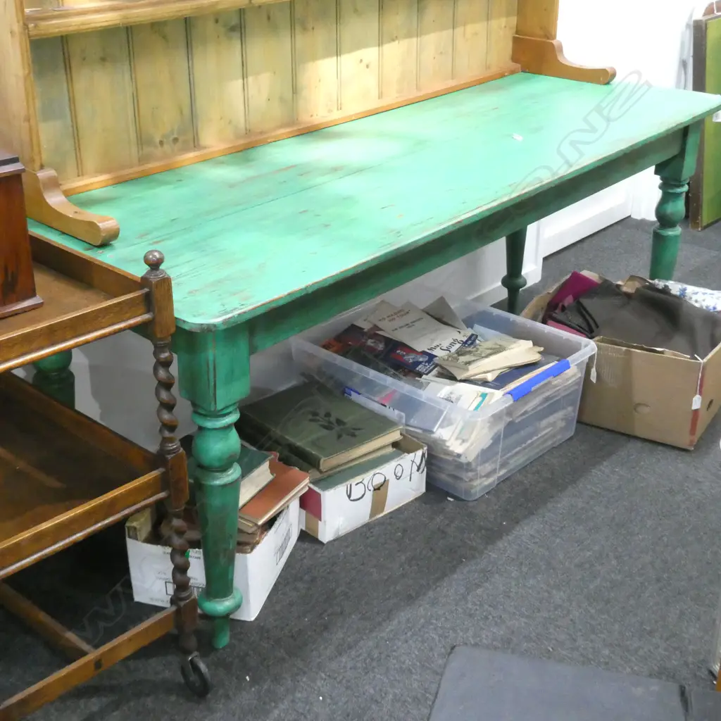 COLONIAL GREEN PAINTED TABLE L. 1820MM H. 755MM Image 1++