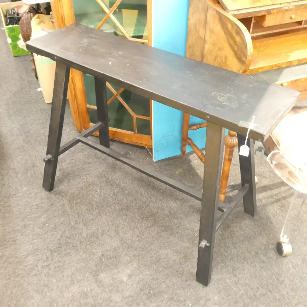 BLACK PAINTED WOODEN TABLE L. 1000MM Image 1++