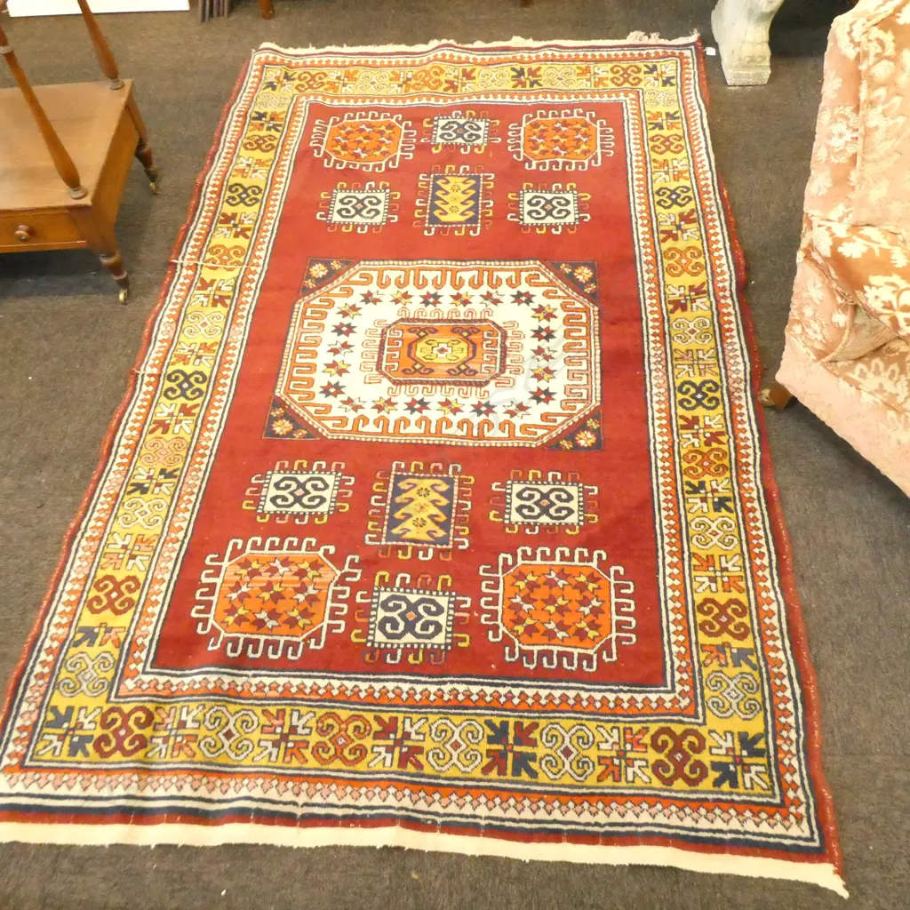 HAND KNOTTED PERSIAN RUG ,OLD REPAIRS 1380 X 2300 MM Image 1++