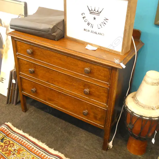 OAK CHEST OF DRAWERS H 780 MM