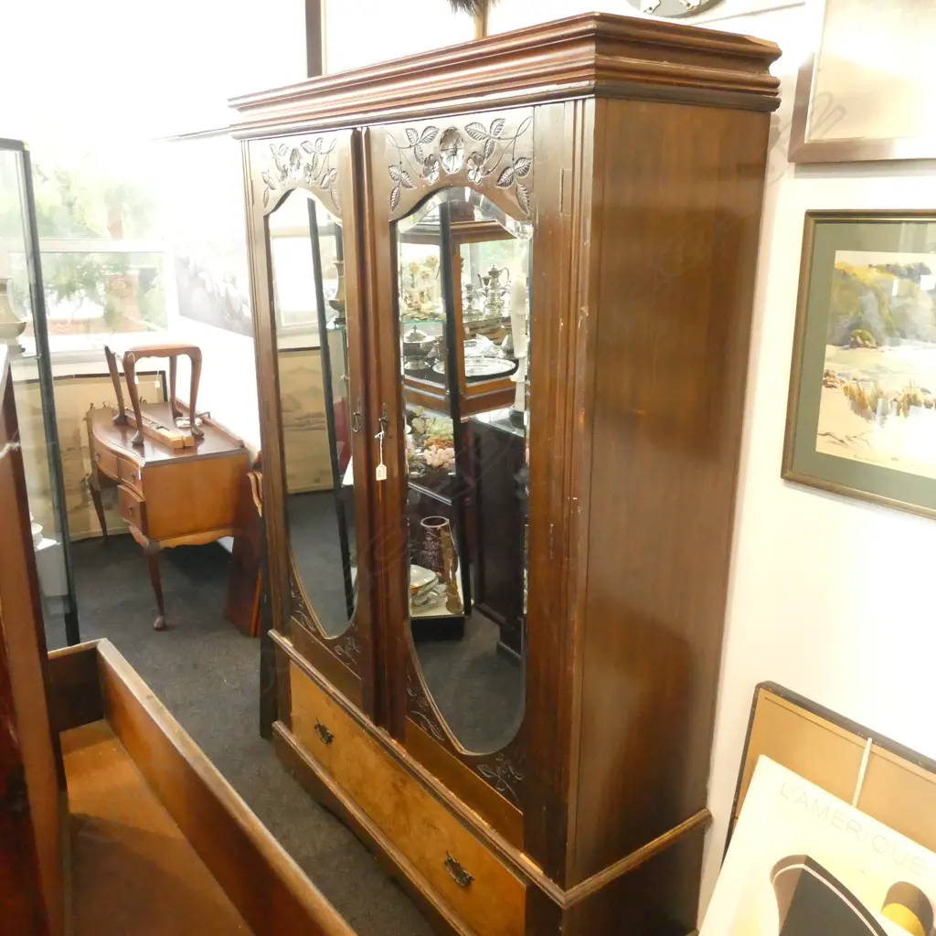 EDWARDIAN GLAZED WARDROBE H. 2030MM Image 1++