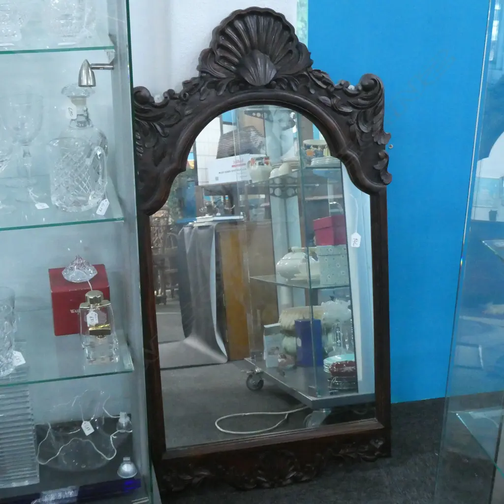 LARGE MAHOGANY CARVED MIRROR Image 1++