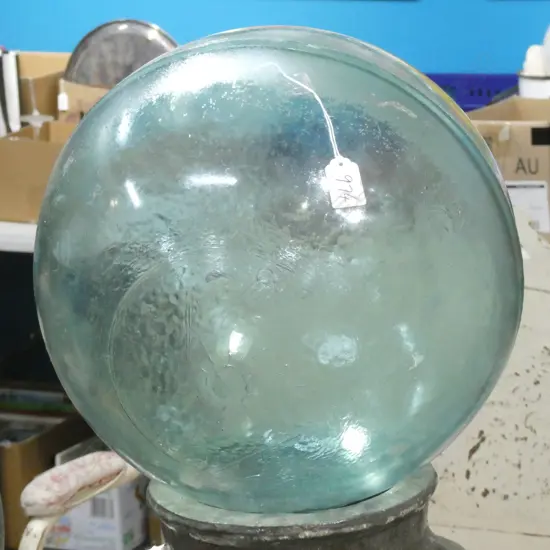 OLD GLASS LARGE FISHING FLOAT NO NETTING. Dia.370mm