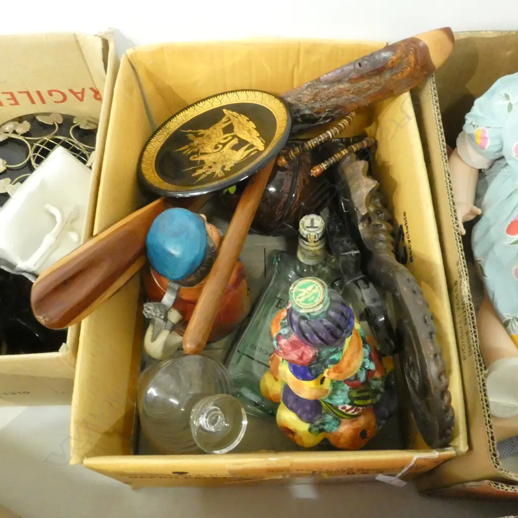 BOX LOT BOTTLES & SEA THEMED ITEMS Image 1++