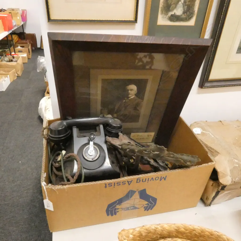 LOT ASST BAKELITE PHONE/FRAMES + FRAMED PHOTO Image 1++