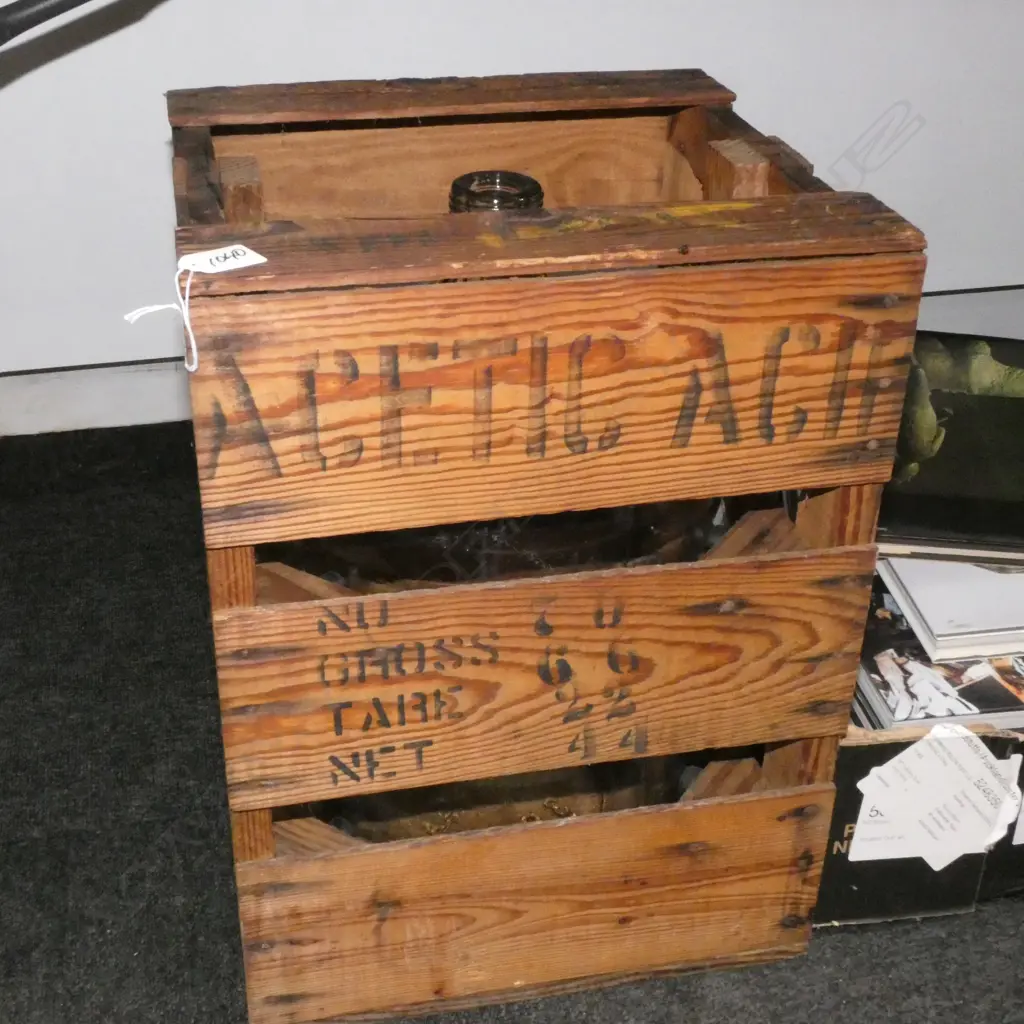 GLASS ACID VESSEL & WOODEN CASE H. 480MM Image 1++