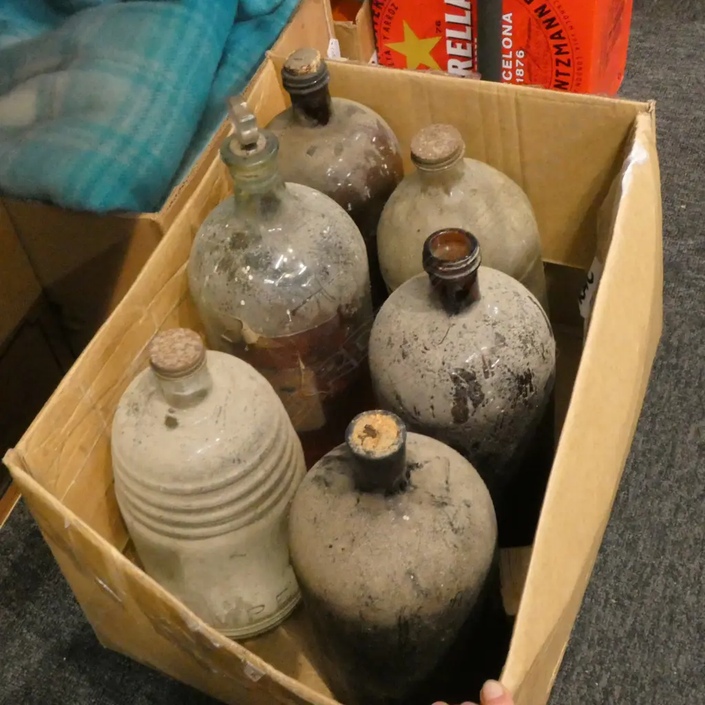 6 GLASS CHEMICAL BOTTLES H 380 MM Image 1++