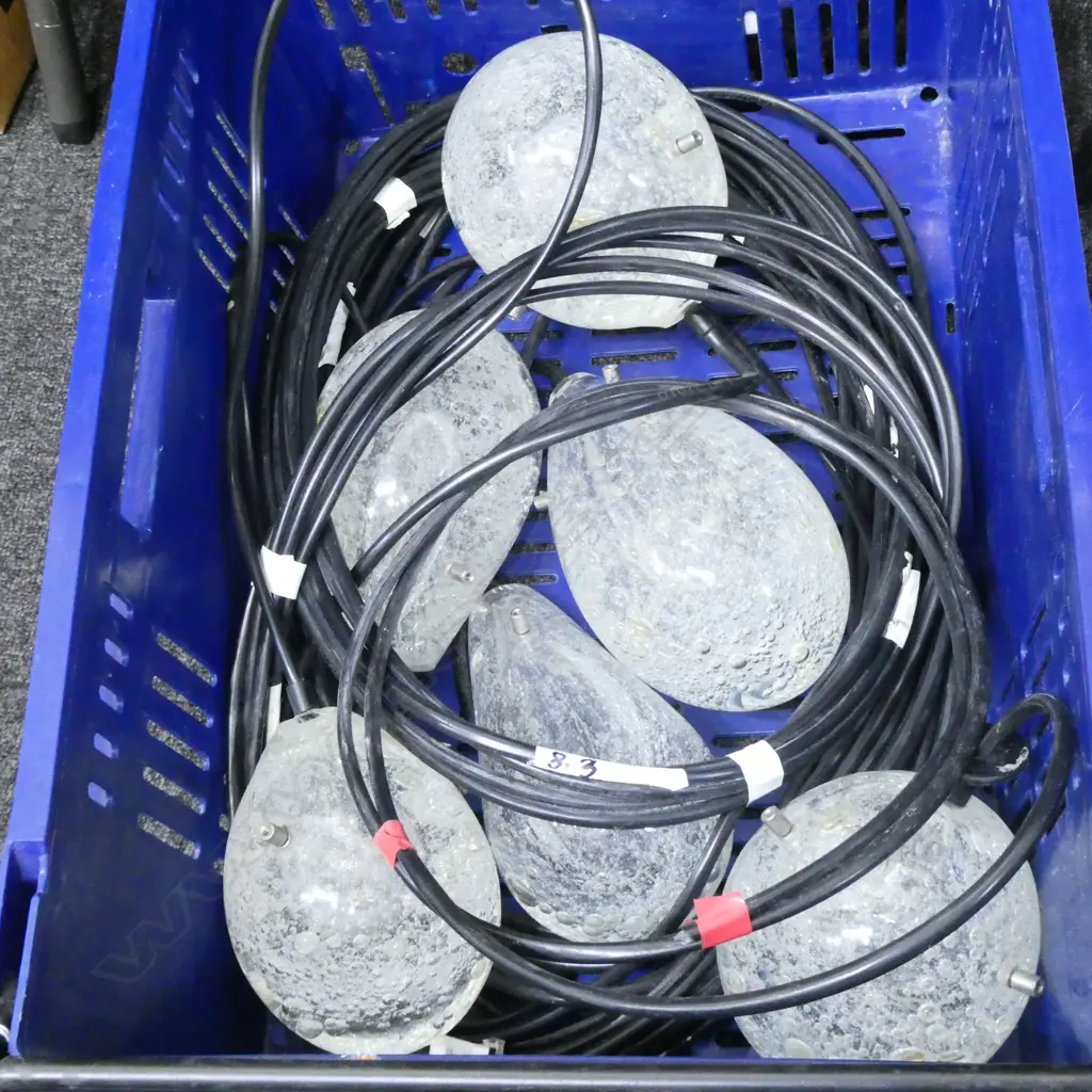 6 CONTEMPORARY DESIGNER HAND BLOWN ART GLASS SUSPENDED LIGHTS... Image 1++