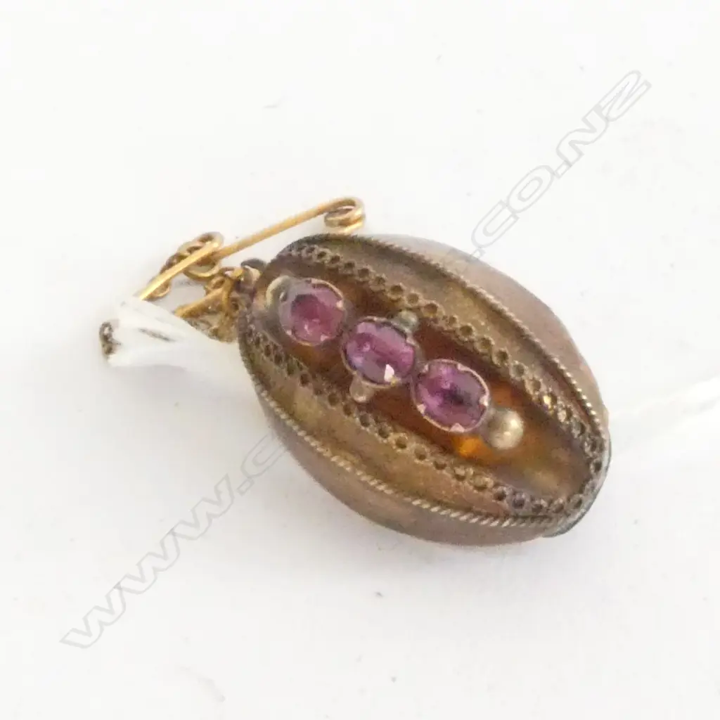 BROOCH ANTIQUE, POSS AMETHYSTS, Image 1++