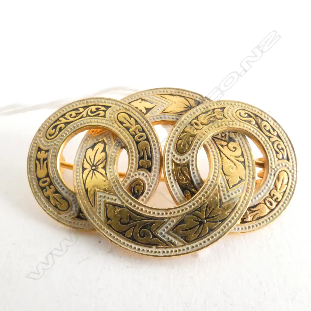 BROOCH, STYLISH, TESTS AS GOLD PLATED Image 1++