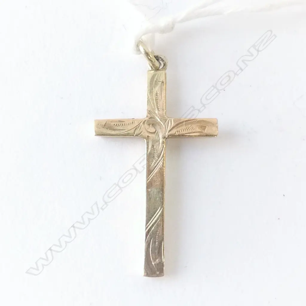 PENDANT, CROSS SET IN 9ct GOLD APPROX 30mm Image 1++