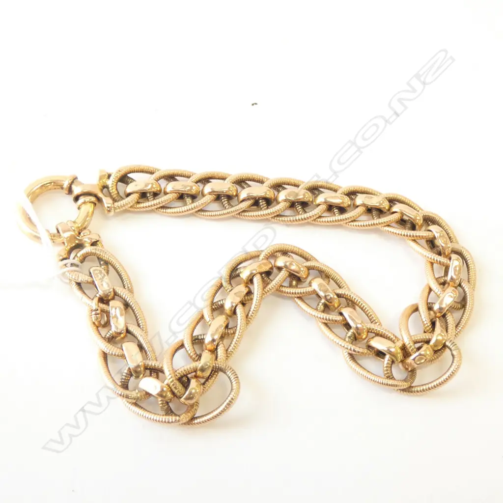 9CT GOLD FANCY CHAIN LINK BRACELET 10gm Image 1++