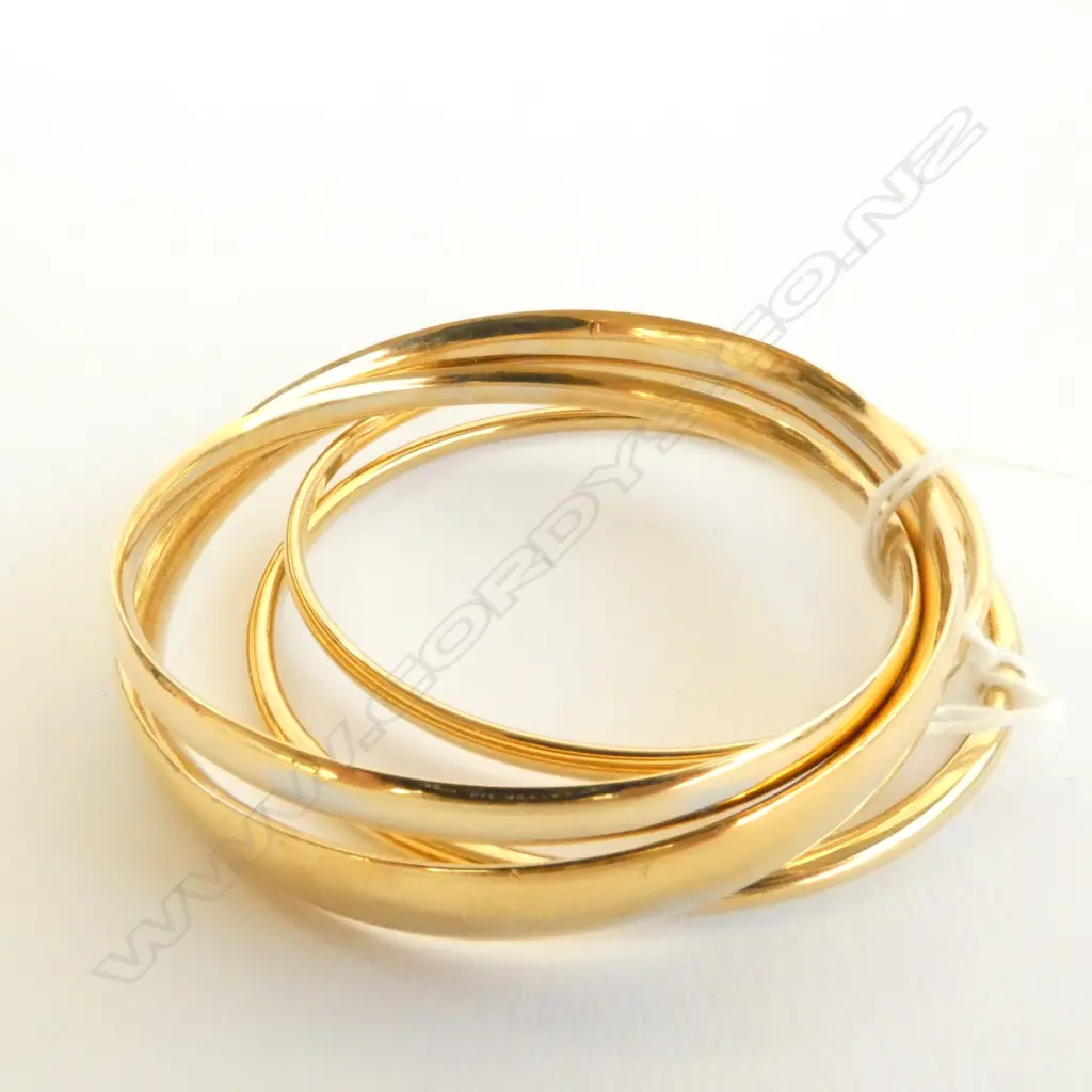 4 GOLD PLATED SILVER BANGLES 76gms Image 1++
